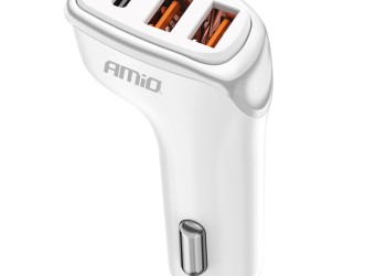 Amio - ΦΟΡΤΙΣΤΗΣ ΑΝΑΠΤΗΡΑ 12/24V ΜΕ 3 ΘΥΡΕΣ USB-C+2xUSB 38W 5V/3AQC ΤΑΧΕΙΑΣ ΦΟΡΤΙΣΗΣ ΛΕΥΚΟΣ - 1 Τεμ. (03886/AM)