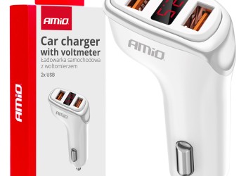 Amio - ΒΟΛΤΟΜΕΤΡΟ ΜΠΑΤΑΡΙΑΣ/ΦΟΡΤΙΣΤΗΣ ΣΤΟ ΦΙΣ ΑΝΑΠΤΗΡΑ 12/24V 15.5W 5V/3.1 2 ΘΥΡΕΣ 2xUSB ΛΕΥΚΟΣ - 1 ΤΕΜ. (03887/AM)