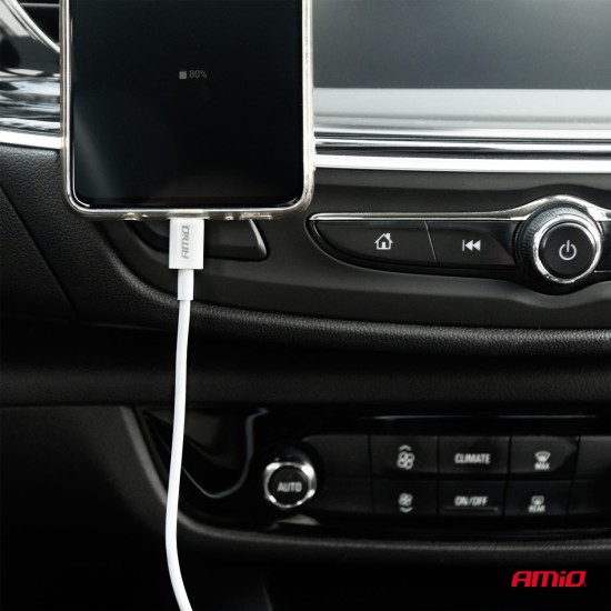 Amio - ΚΑΛΩΔΙΟ ΦΟΡΤΙΣΗΣ ΚΑΙ ΜΕΤΑΦΟΡΑΣ ΔΕΔΟΜΕΝΩΝ ΑΠΟ USB TYPE C ΣΕ USB TYPE C 100CM 2A 60W ΛΕΥΚΟ - 1 ΤΕΜ. (03896/AM)