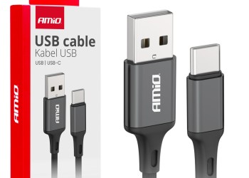 Amio - ΚΑΛΩΔΙΟ ΦΟΡΤΙΣΗΣ ΚΑΙ ΜΕΤΑΦΟΡΑΣ ΔΕΔΟΜΕΝΩΝ ΑΠΟ USB TYPE A ΣΕ USB TYPE-C 100cm 2A ΜΑΥΡΟ - 1 ΤΕΜ. (03899/AM)