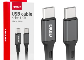 Amio - ΚΑΛΩΔΙΟ ΦΟΡΤΙΣΗΣ ΚΑΙ ΜΕΤΑΦΟΡΑΣ ΔΕΔΟΜΕΝΩΝ ΑΠΟ USB TYPE C ΣΕ USB TYPE C 100CM 60W ΜΑΥΡΟ - 1 ΤΕΜ. (03902/AM)