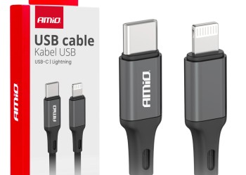 Amio - ΚΑΛΩΔΙΑ ΦΟΡΤΙΣΗΣ ΚΑΙ ΜΕΤΑΦΟΡΑΣ ΔΕΔΟΜΕΝΩΝ USB TYPE C ΣΕ APPLE LIGHTING 100CM 20W ΜΑΥΡΟ - 1 ΤΕΜ. (03904/AM)