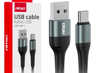 Amio - ΚΑΛΩΔΙΟ ΦΟΡΤΙΣΗΣ ΚΑΙ ΜΕΤΑΦΟΡΑΣ ΔΕΔΟΜΕΝΩΝ ΑΠΟ USB TYPE A ΣΕ USB TYPE C 200CM 3A ΜΑΥΡΟ - 1 ΤΕΜ. (03912/AM)