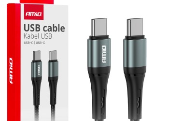 Amio - ΚΑΛΩΔΙΟ ΦΟΡΤΙΣΗΣ ΚΑΙ ΜΕΤΑΦΟΡΑΣ ΔΕΔΟΜΕΝΩΝ ΑΠΟ USB TYPE C ΣΕ USB TYPE C 200CM 60W ΜΑΥΡΟ - 1 ΤΕΜ. (03915/AM)