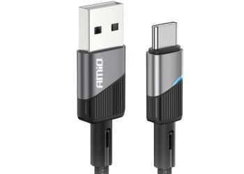 Amio - ΚΑΛΩΔΙΟ ΦΟΡΤΙΣΗΣ ΚΑΙ ΜΕΤΑΦΟΡΑΣ ΔΕΔΟΜΕΝΩΝ ΑΠΟ USB TYPE A ΣΕ USB TYPE C ΜΕ LED 3A 100CM ΜΑΥΡΟ - 1 ΤΕΜ. (03923/AM)