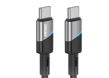 Amio - ΚΑΛΩΔΙΟ ΦΟΡΤΙΣΗΣ ΚΑΙ ΜΕΤΑΦΟΡΑΣ ΔΕΔΟΜΕΝΩΝ ΑΠΟ USB TYPE C ΣΕ USB TYPE C ΜΕ LED 60W 200CM ΜΑΥΡΟ - 1 ΤΕΜ. (03927/AM)