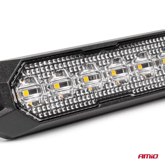 Amio - ΣΤΡΟΜΠΟ 12/24V 6xSMD LED 18W (6x3W) R65 R10 IP68 IP6K9K 122x30mm - 1 ΤΕΜ. (03930/AM)