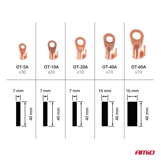 Amio - ΦΙΣΑΚΙΑ/ΣΥΝΔΕΣΜΟΙ/ΑΚΡΟΔΕΚΤΕΣ ΚΑΛΩΔΙΩΝ & ΘΕΡΜΟΣΥΣΤΕΛΛΟΜΕΝΟΙ ΣΩΛΗΝΕΣ/ΜΟΝΩΤΙΚΑ ΚΑΛΩΔΙΩΝ - KIT 80 ΤΕΜ. (03933/AM)