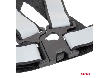 Amio - ΖΩΝΗ ΑΣΦΑΛΕΙΑΣ ΑΝΑΚΛΑΣΤΙΚΗ ΜΕ ΧΙΑΣΤΙ ΤΙΡΑΝΤΕΣ ΜΑΥΡΟ (ΦΩΣΦΟΡΙΖΕ/ΠΟΛΥΕΣΤΕΡΙΚΟ) - 1 ΤΕΜ. (03938/AM)