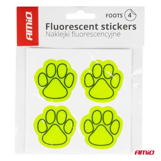 Amio - ΑΥΤΟΚΟΛΛΗΤΑ "ΠΑΤΟΥΣΕΣ" ΚΙΤΡΙΝΟ ΦΩΣΦΟΡΙΖΕ - 4 τεμ. (03940/AM)