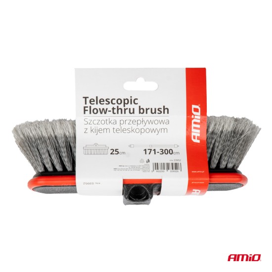 Amio - ΒΟΥΡΤΣΑ ΠΛΥΣΙΜΑΤΟΣ ΜΕ ΤΗΛΕΣΚΟΠΙΚΟ ΚΟΝΤΑΡΙ 171-300cm & ΑΝΤΑΠΤΟΡΑ ΓΙΑ ΠΑΡΟΧΗ ΝΕΡΟΥ​ - 1 TEM. (03952/AM)