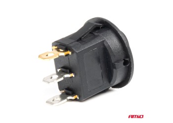 Amio - ΔΙΑΚΟΠΤΗΣ 12V ON/OFF ΣΤΡΟΓΓΥΛΟΣ ΜΕ 3 ΕΠΑΦΕΣ ΚΟΚΚΙΝΟ LED - 1 τεμ. (03961/AM)