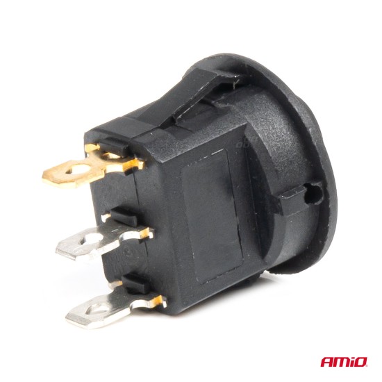 Amio - ΔΙΑΚΟΠΤΗΣ 12V ON/OFF ΣΤΡΟΓΓΥΛΟΣ ΜΕ 3 ΕΠΑΦΕΣ ΚΙΤΡΙΝΟ LED - 1 τεμ. (03962/AM)