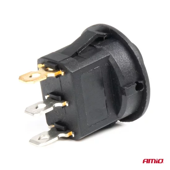 Amio - ΔΙΑΚΟΠΤΗΣ 12V ON/OFF ΣΤΡΟΓΓΥΛΟΣ ΜΕ 3 ΕΠΑΦΕΣ ΚΙΤΡΙΝΟ LED - 1 τεμ. (03962/AM)