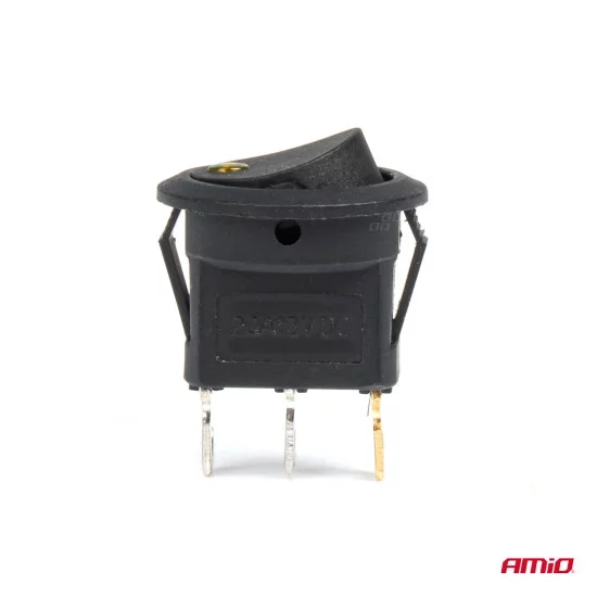 Amio - ΔΙΑΚΟΠΤΗΣ 12V ON/OFF ΣΤΡΟΓΓΥΛΟΣ ΜΕ 3 ΕΠΑΦΕΣ ΚΙΤΡΙΝΟ LED - 1 τεμ. (03962/AM)