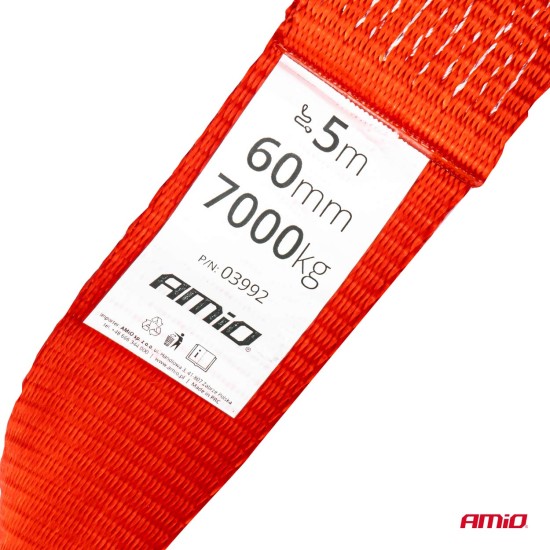 Amio - ΙΜΑΝΤΑΣ ΡΥΜΟΥΛΚΗΣΗΣ TOW ROPE H+U 60mm 7000KG ΚΟΚΚΙΝΟ - 1 τεμ. (03992/AM)