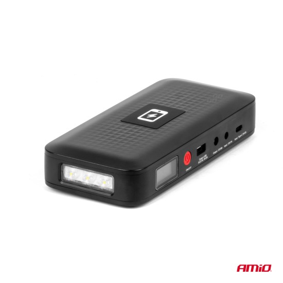 Amio - ΕΚΚΙΝΗΤΗΣ ΜΠΑΤΑΡΙΑΣ - STARTER POWERBANK 12V 4000mAh 800A ΜΕ ΟΘΟΝΗ LCD & ΑΣΥΡΜΑΤΗ ΦΟΡΤΙΣΗ - 1 τεμ. (04055/AM)