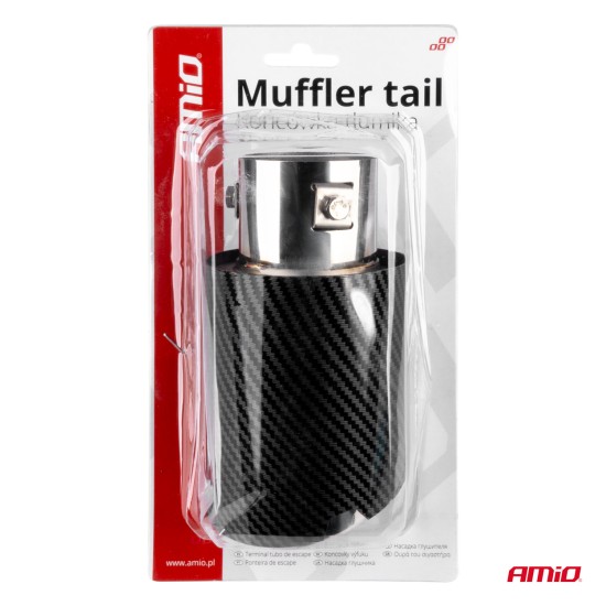 Amio - ΑΚΡΟ (ΜΠΟΥΚΑ) ΕΞΑΤΜΙΣΗΣ MT-028C AKR ΧΡΩΜΙΟ/CARBON Φ43>56 155x89mm - 1 ΤΕΜ. (04065/AM)