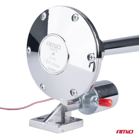 Amio - ΚΟΡΝΑ ΠΝΕΥΜΑΤΙΚΗ ΜΟΝΗ 12/24V 150dB ΜΗΚΟΣ:64 cm ΧΡΩΜΙΟ - 1 ΤΕΜ. (04076/AM)