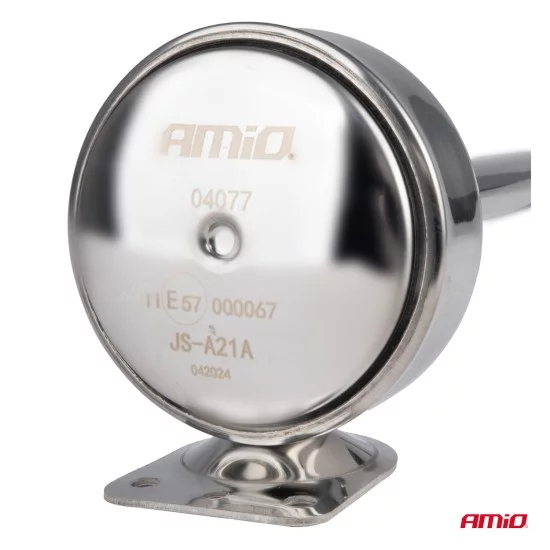 Amio - ΚΟΡΝΑ ΠΝΕΥΜΑΤΙΚΗ ΜΟΝΗ 12/24V 115dB HIGH TONE ΜΗΚΟΣ:520mm ΧΡΩΜΙΟ - 1 ΤΕΜ. (04077/AM)