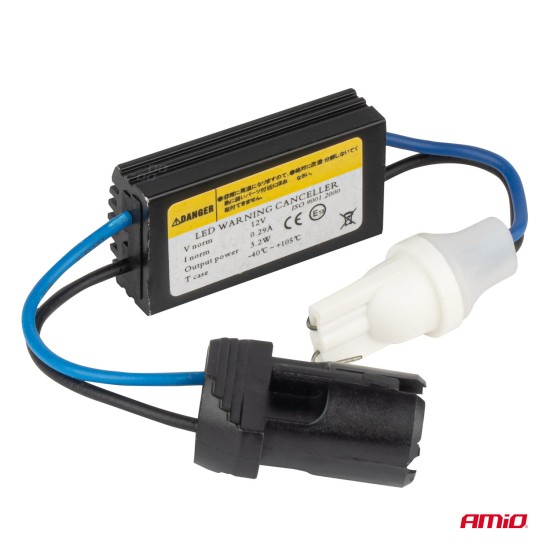 Amio - ΑΝΤΙΣΤΑΣΗ ΓΙΑ ΛΑΜΠΑΚΙΑ LED T10 W5W 12V 3.2W - 1 τεμ. (04087/AM)