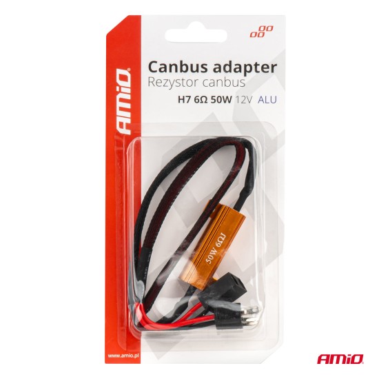 Amio - ΑΝΤΙΣΤΑΣΗ ΓΙΑ ΛΑΜΠΕΣ LED H7 12V 50W 6Ω (ΑΝΤΙΣΤΑΣΗ-ΨΕΥΤΗΣ-CANCELLER) - 1 τεμ. (04089/AM)