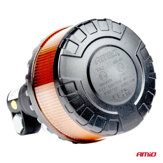 Amio - ΦΑΡΟΣ HEAVY DUTY W28P 12/24V 16LED ΕΛΑΣΤΙΚΟΣ ΒΙΔΩΤΟΣ ΠΟΡΤΟΚΑΛΙ Υ169mm Φ110mm - 1 τεμ. (04104/AM)