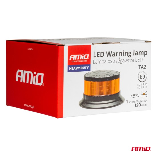 Amio - ΦΑΡΟΣ HEAVY DUTY W28B 12/24V ΠΟΡΤΟΚΑΛΙ 16LED ΒΙΔΩΤΟΣ Υ77mm Φ110mm - 1 τεμ. (04106/AM)