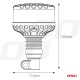 Amio - ΦΑΡΟΣ ΦΙΜΕ HEAVY DUTY W28P 12/24V 16LED ΕΛΑΣΤΙΚΟΣ ΒΙΔΩΤΟΣ ΠΟΡΤΟΚΑΛΙ Υ169mm Φ110mm - 1 τεμ. (04107/AM)