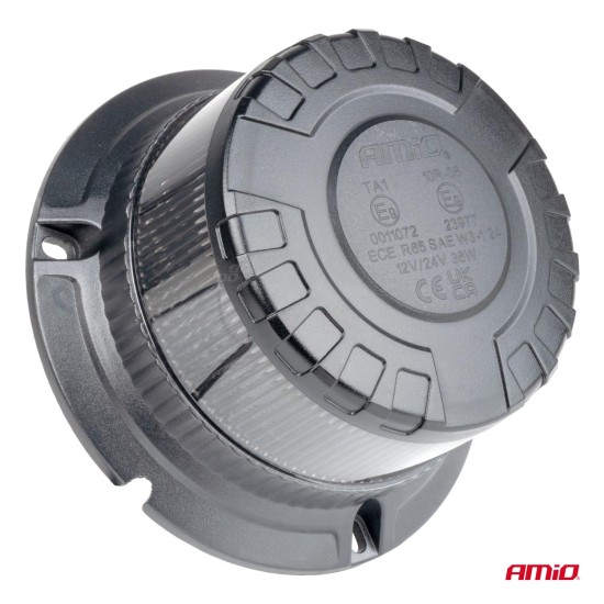 Amio - ΦΑΡΟΣ ΦΙΜΕ HEAVY DUTY W28B 12/24V ΠΟΡΤΟΚΑΛΙ 16LED ΒΙΔΩΤΟΣ Υ77mm Φ110mm - 1 τεμ. (04109/AM)