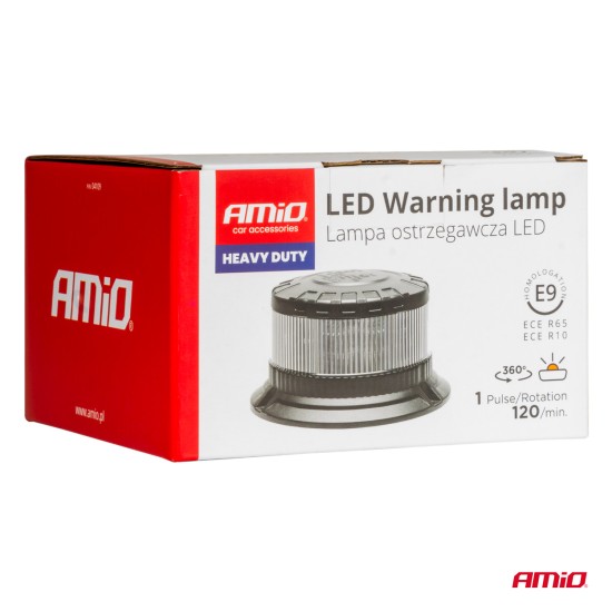 Amio - ΦΑΡΟΣ ΦΙΜΕ HEAVY DUTY W28B 12/24V ΠΟΡΤΟΚΑΛΙ 16LED ΒΙΔΩΤΟΣ Υ77mm Φ110mm - 1 τεμ. (04109/AM)