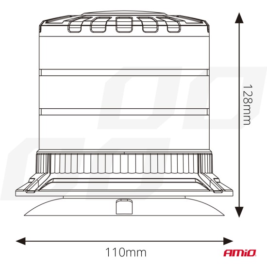 Amio - ΦΑΡΟΣ HEAVY DUTY W30M 12/24V ΠΟΡΤΟΚΑΛΙ 24LED ΜΑΓΝΗΤΙΚΟΣ/ΒΙΔΩΤΟΣ ΜΕ ΦΙΣ ΑΝΑΠΤΗΡΑ Υ128mm Φ110mm - 1 τεμ. (04111/AM)