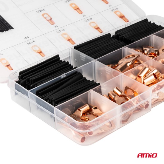 Amio - ΣΥΝΔΕΣΜΟΙ ΚΑΛΩΔΙΩΝ & ΘΕΡΜΟΣΥΣΤΕΛΛΟΜΕΝΟΙ ΣΩΛΗΝΕΣ ΣΕΤ ΔΙΑΦΟΡΑ ΜΕΓΕΘΗ - 140 τεμ. (04121/AM)