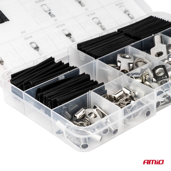 Amio - ΣΥΝΔΕΣΜΟΙ ΚΑΛΩΔΙΩΝ & ΘΕΡΜΟΣΥΣΤΕΛΛΟΜΕΝΟΙ ΣΩΛΗΝΕΣ ΣΕΤ ΔΙΑΦΟΡΑ ΜΕΓΕΘΗ - 140 τεμ. (04122/AM)