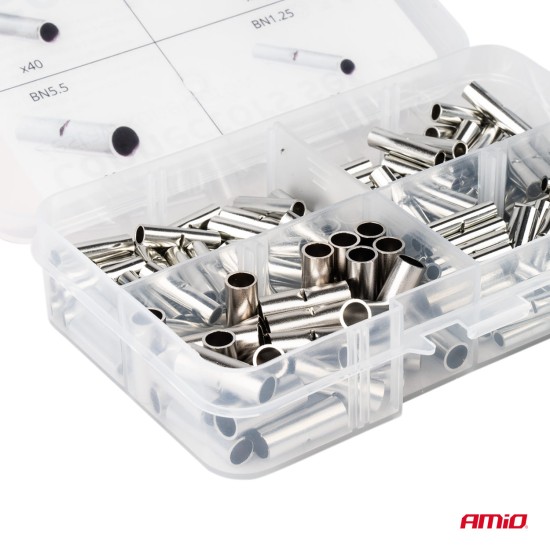 Amio - ΣΥΝΔΕΣΜΟΙ ΚΑΛΩΔΙΩΝ ΜΕΤΑΛΛΙΚΟΙ 3 ΜΕΓΕΘΗ (BN 1.25/BN 2/BN 5.5) - 160 τεμ. (04123/AM)