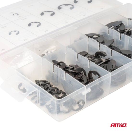 Amio - ΚΛΙΠΣ/ΑΣΦΑΛΕΙΕΣ ΕΞΩΤΕΡΙΚΕΣ E-CLIP ΜΕΤΑΛΛΙΚΑ ΣΕΤ ΔΙΑΦΟΡΑ ΜΕΓΕΘΗ - 300 τεμ. (04124/AM)