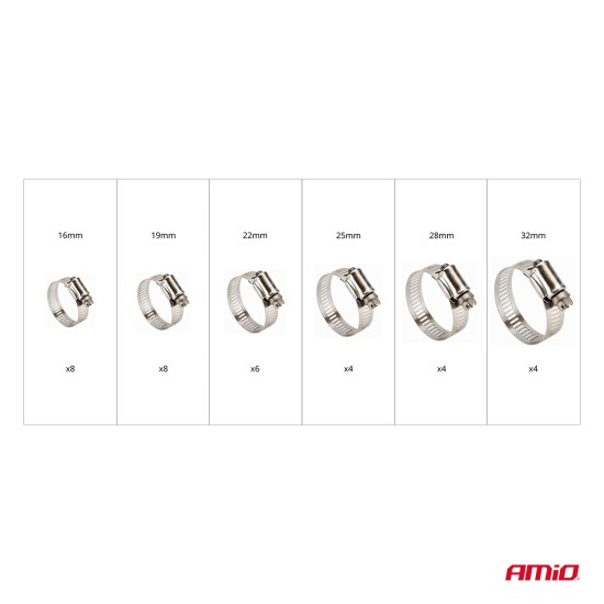 Amio - ΚΟΛΙΕΔΕΣ ΣΦΙΓΚΤΗΡΕΣ - ΔΙΑΦΟΡΑ ΜΕΓΕΘΗ ΑΠΟ ΑΝΟΞΕΙΔΩΤΟ ΑΤΣΑΛΙ - 34 τεμ. (04125/AM)