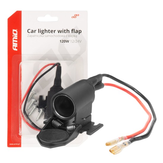 Amio - ΠΡΙΖΑ ΜΕ ΜΟΝΗ ΥΠΟΔΟΧΗ ΓΙΑ ΦΙΣ ΑΝΑΠΤΗΡΑ 12/24V ΜΕ ΠΡΟΣΤΑΤΕΥΤΙΚΟ ΚΑΠΑΚΙ - 1 τεμ. (04128/AM)