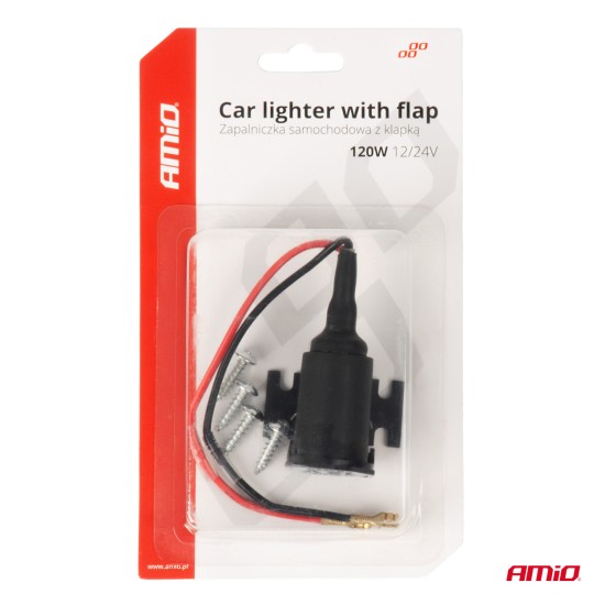 Amio - ΠΡΙΖΑ ΜΕ ΜΟΝΗ ΥΠΟΔΟΧΗ ΓΙΑ ΦΙΣ ΑΝΑΠΤΗΡΑ 12/24V ΜΕ ΠΡΟΣΤΑΤΕΥΤΙΚΟ ΚΑΠΑΚΙ - 1 τεμ. (04128/AM)