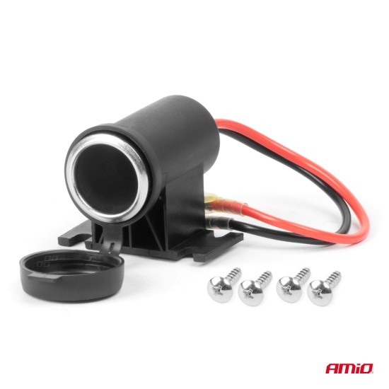 Amio - ΠΡΙΖΑ ΜΕ ΜΟΝΗ ΥΠΟΔΟΧΗ ΓΙΑ ΦΙΣ ΑΝΑΠΤΗΡΑ 12/24V ΑΔΙΑΒΡΟΧΗ - 1 τεμ. (04129/AM)