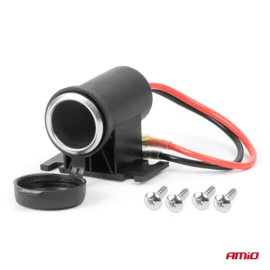 Amio - ΠΡΙΖΑ ΜΕ ΜΟΝΗ ΥΠΟΔΟΧΗ ΓΙΑ ΦΙΣ ΑΝΑΠΤΗΡΑ 12/24V ΑΔΙΑΒΡΟΧΗ - 1 τεμ. (04129/AM)