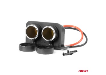 Amio - ΠΡΙΖΑ ΜΕ ΔΙΠΛΗ ΥΠΟΔΟΧΗ ΓΙΑ ΦΙΣ ΑΝΑΠΤΗΡΑ 12/24V - 1 τεμ. (04130/AM)