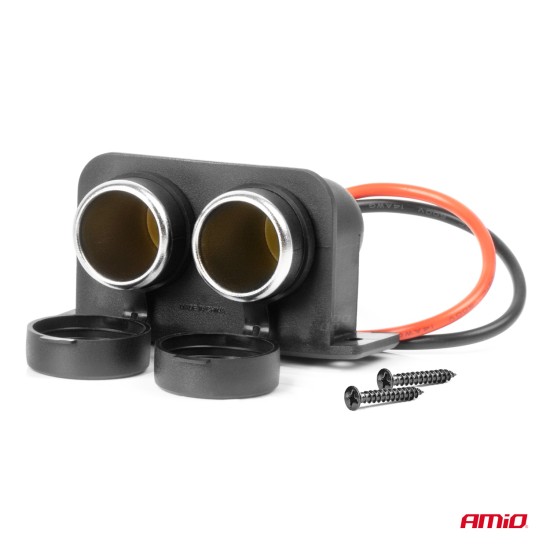 Amio - ΠΡΙΖΑ ΜΕ ΔΙΠΛΗ ΥΠΟΔΟΧΗ ΓΙΑ ΦΙΣ ΑΝΑΠΤΗΡΑ 12/24V - 1 τεμ. (04130/AM)