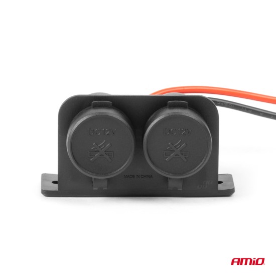 Amio - ΠΡΙΖΑ ΜΕ ΔΙΠΛΗ ΥΠΟΔΟΧΗ ΓΙΑ ΦΙΣ ΑΝΑΠΤΗΡΑ 12/24V - 1 τεμ. (04130/AM)