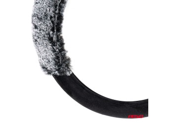 Amio - ΚΑΛΥΜΜΑ ΤΙΜΟΝΙΟΥ SWC-55 (M) 37>39cm ΜΑΥΡΟ ΜΕ ΧΝΟΥΔΩΤΗ ΓΚΡΙ ΕΠΕΝΔΥΣΗ ΚΑΙ ΑΥΤΙΑ ΑΡΚΟΥΔΑΣ - 1 ΤΕΜ. (04165/AM)