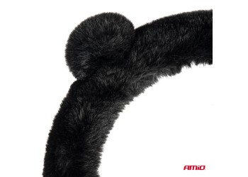 Amio - ΚΑΛΥΜΜΑ ΤΙΜΟΝΙΟΥ SWC-57 (M) 37>39cm ΜΑΥΡΟ ΜΕ ΧΝΟΥΔΩΤΗ ΕΠΕΝΔΥΣΗ ΚΑΙ ΑΥΤΙΑ ΑΡΚΟΥΔΑΣ - 1 ΤΕΜ. (04167/AM)