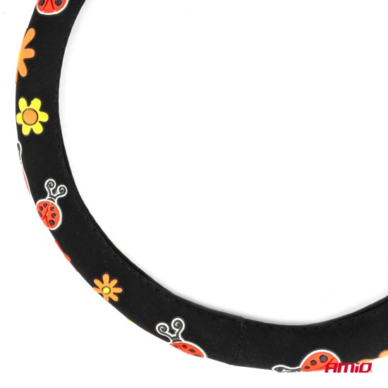 Amio - ΚΑΛΥΜΜΑ ΤΙΜΟΝΙΟΥ SWC-58 (M) 37>39cm ΜΑΥΡΟ ΜΕ ΣΧΕΔΙΟ ΠΟΛΥΧΡΩΑ ΛΟΥΛΟΥΔΙΑ & ΠΑΣΧΑΛΙΤΣΕΣ - 1 ΤΕΜ. (04168/AM)