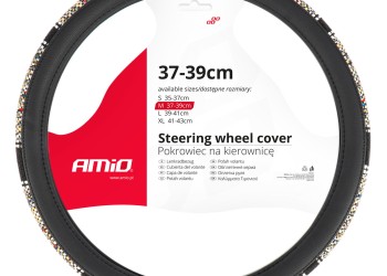 Amio - ΚΑΛΥΜΜΑ ΤΙΜΟΝΙΟΥ SWC-59 (M) 37>39cm ΜΑΥΡΟ ΜΕ ΣΧΕΔΙΟ ΠΟΛΥΧΡΩΜΗ ΨΑΘΑ - 1 ΤΕΜ. (04169/AM)