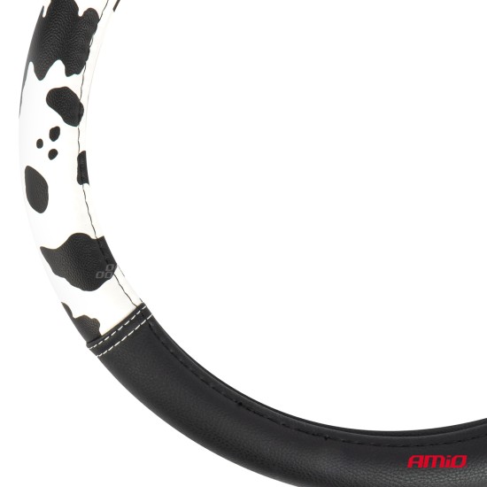 Amio - ΚΑΛΥΜΜΑ ΤΙΜΟΝΙΟΥ SWC-62 (M) 37>39cm ΜΑΥΡΟ ΜΕ ΣΧΕΔΙΟ ΑΣΠΡΟΜΑΥΡΟ ΔΕΡΜΑ ΑΓΕΛΑΔΑΣ - 1 ΤΕΜ. (04172/AM)