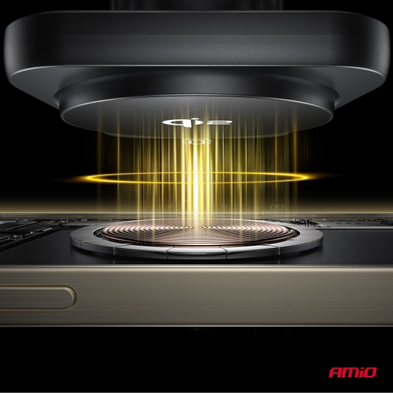 Amio - ΒΑΣΗ ΣΤΗΡΙΞΗΣ ΚΙΝΗΤΟΥ ΓΙΑ ΑΕΡΑΓΩΓΟ ΜΑΓΝΗΤΙΚΗ ΜΕ ΑΣΥΡΜΑΤΗ ΦΟΡΤΙΣΗ QUICK CHARGE QI2 15W 360° - 1 Τεμ. (04179/AM)
